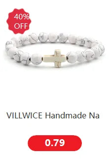 VILLWICE Catholic Rosary Bracelet St. Benedict Medal Cross Prayer Bracelets Hematite Beads Religion Jewelry Accessories