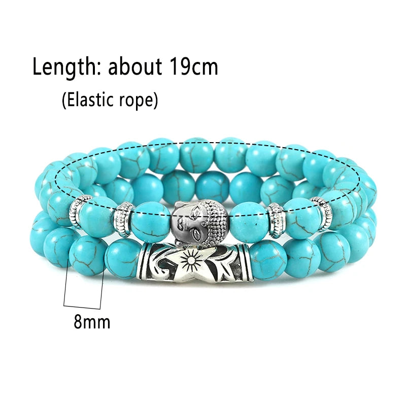 Buddha Head Bracelet for Women Men Natural