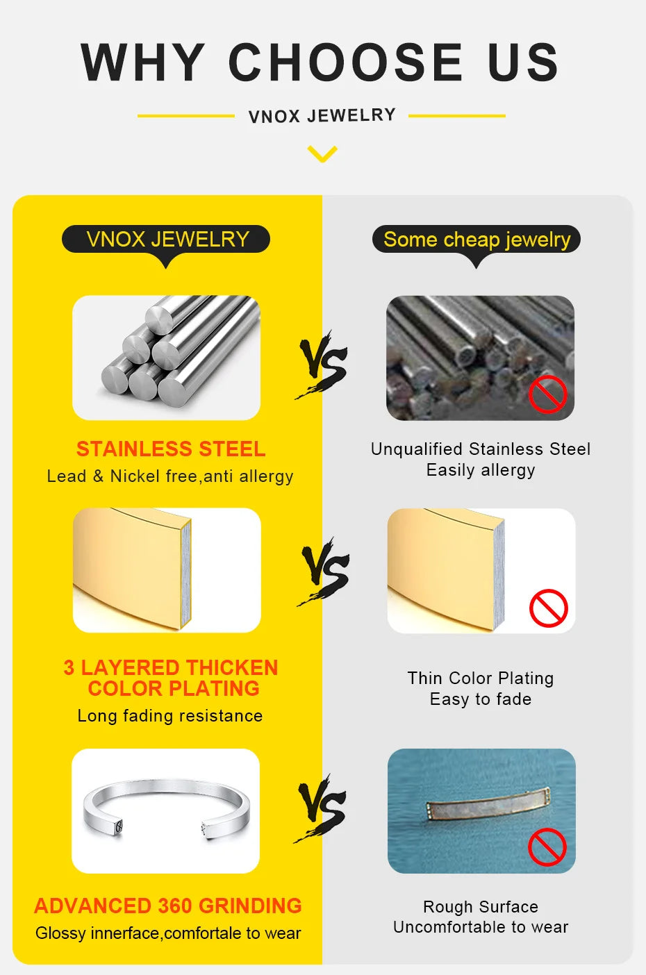 Vnox Cool Tire Pattern Necklaces for Men Boys, Stainless Steel Geometric Bar Pendant Collar, Punk Stylish Gifts for Him