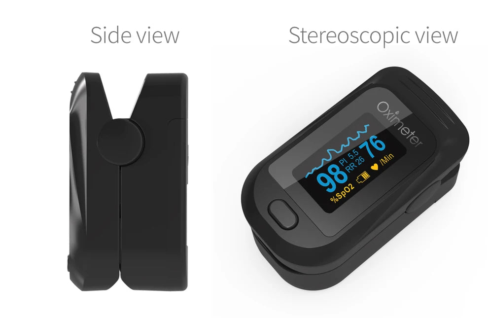 KIUZOU Finger Pulse Oximeter OLED Blood Oxygen Saturation Heart Rate Monitor Oxymeters Medical With Respiratory Digital Oximeter