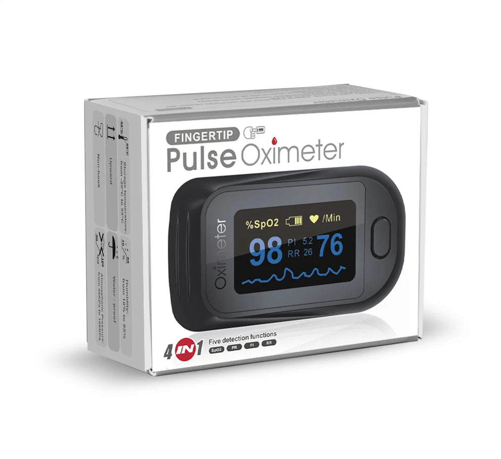 KIUZOU Finger Pulse Oximeter OLED Blood Oxygen Saturation Heart Rate Monitor Oxymeters Medical With Respiratory Digital Oximeter