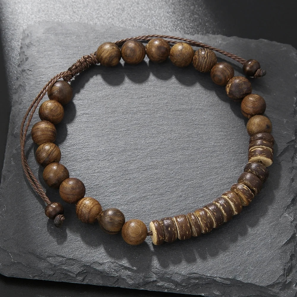Retro Imitation Natural Blue Stone Bead Bracelet Fashion Men Summer Jewelry Trend Bohemian Accessories
