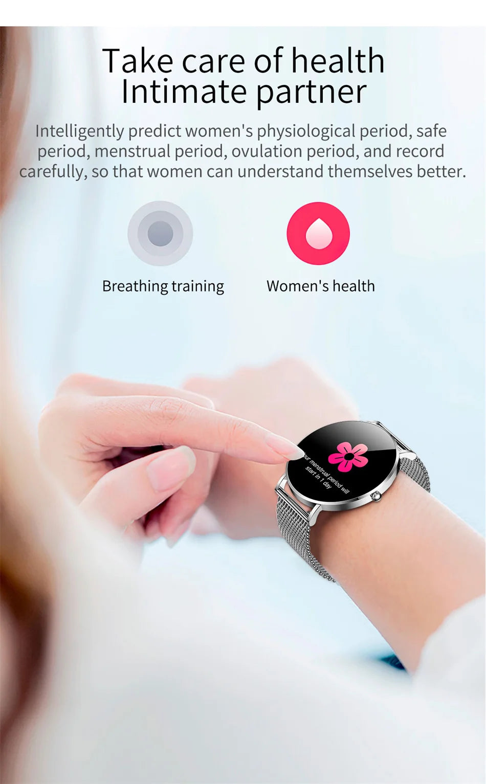 LIGE 2024 AMOLED Smart Watch Women Call Remind Ladies Physiologic Function Clock Sport Bracelet Waterproof Smartwatch For Men