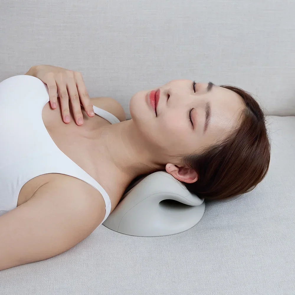 Okayso Cervical Spine Massager Current Traction Corrective Massage Pillow Hot Compress Shoulder and Neck Neck Care Instrument