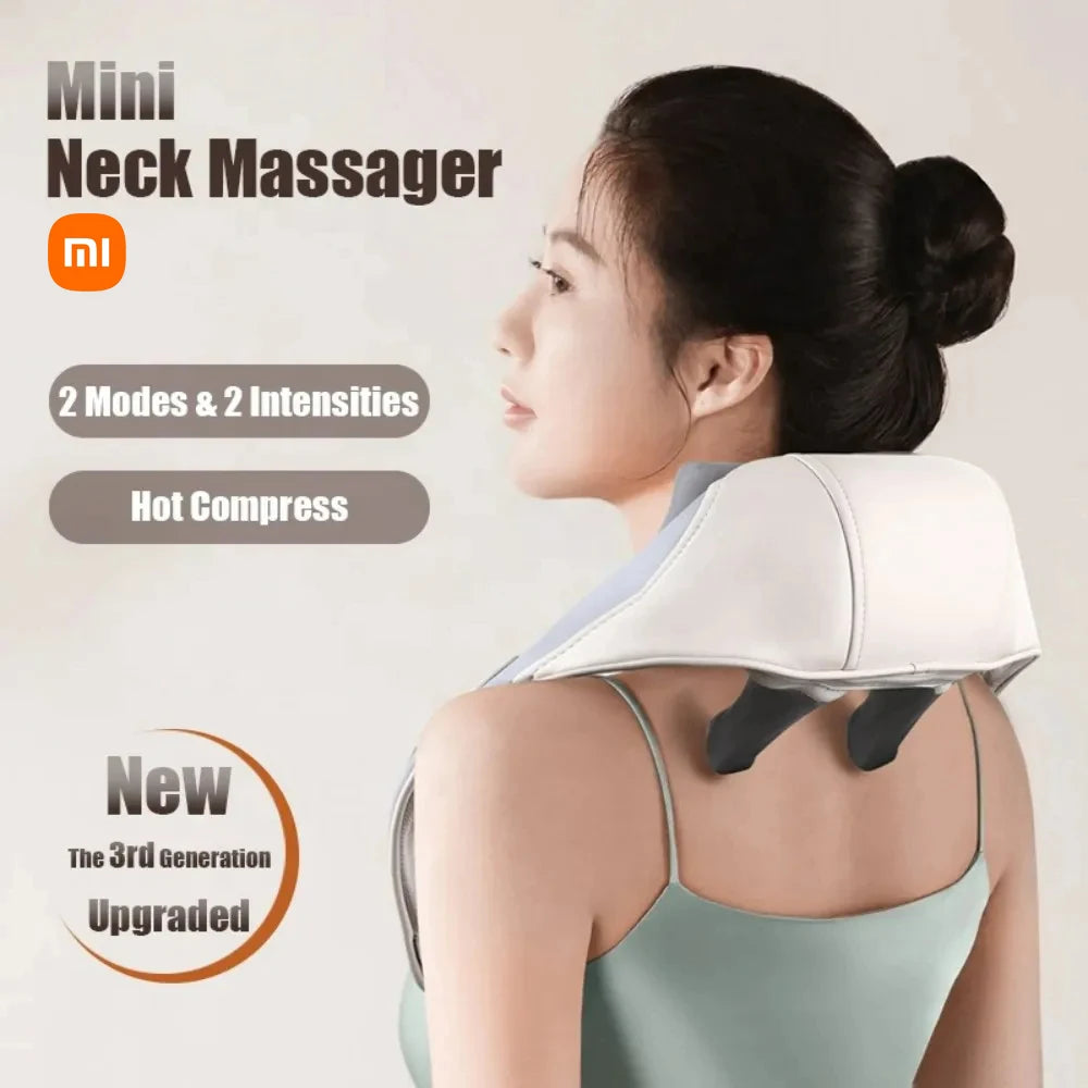 Xiaomi Electric Neck And Back Massager Wireless Neck Shoulder Kneading Massage Pillow Cervical Back Muscle Relaxing Shawl