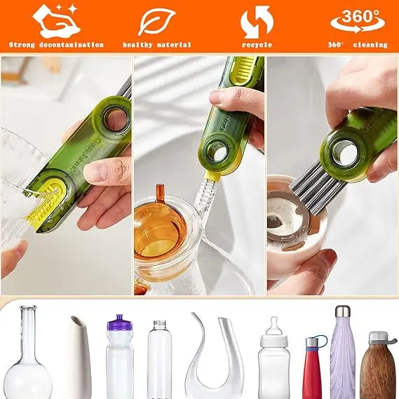 3-in-1 Multi-Function Cup Brush Teat Cleaning Brush Water Cup Cleaning Artifact Gap Brush Cup Cover Brush