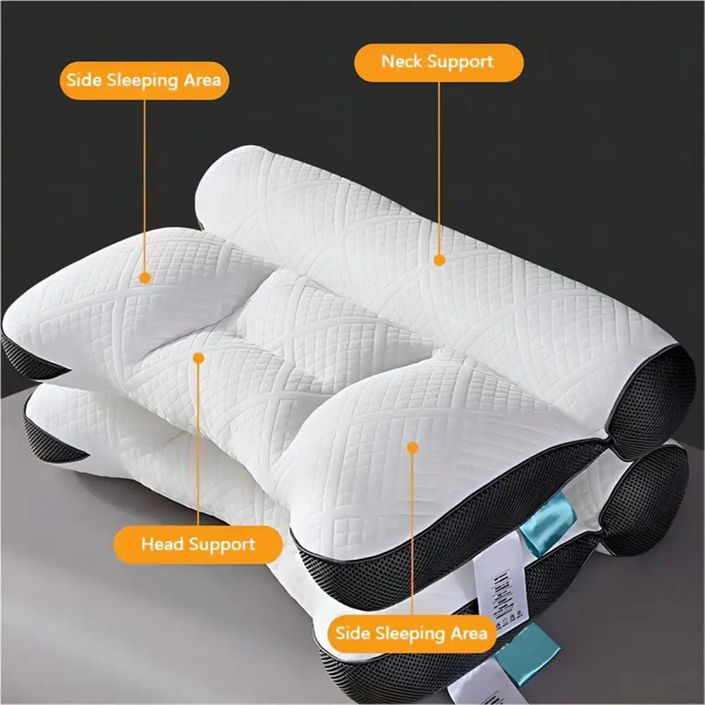 Orthopedic Ergonomic Neck Support Pillow Non-slip Side Back & Stomach Sleepers Cube Cushion Cube Pillow Travel Neck Pillow