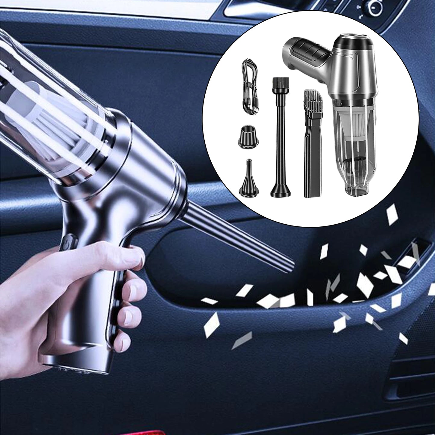 9000pa Car Vacuum USB Rechargeable Portable Vacuum Cleaner 120W high power motor for Car Household Vacuum Cleaner air duster