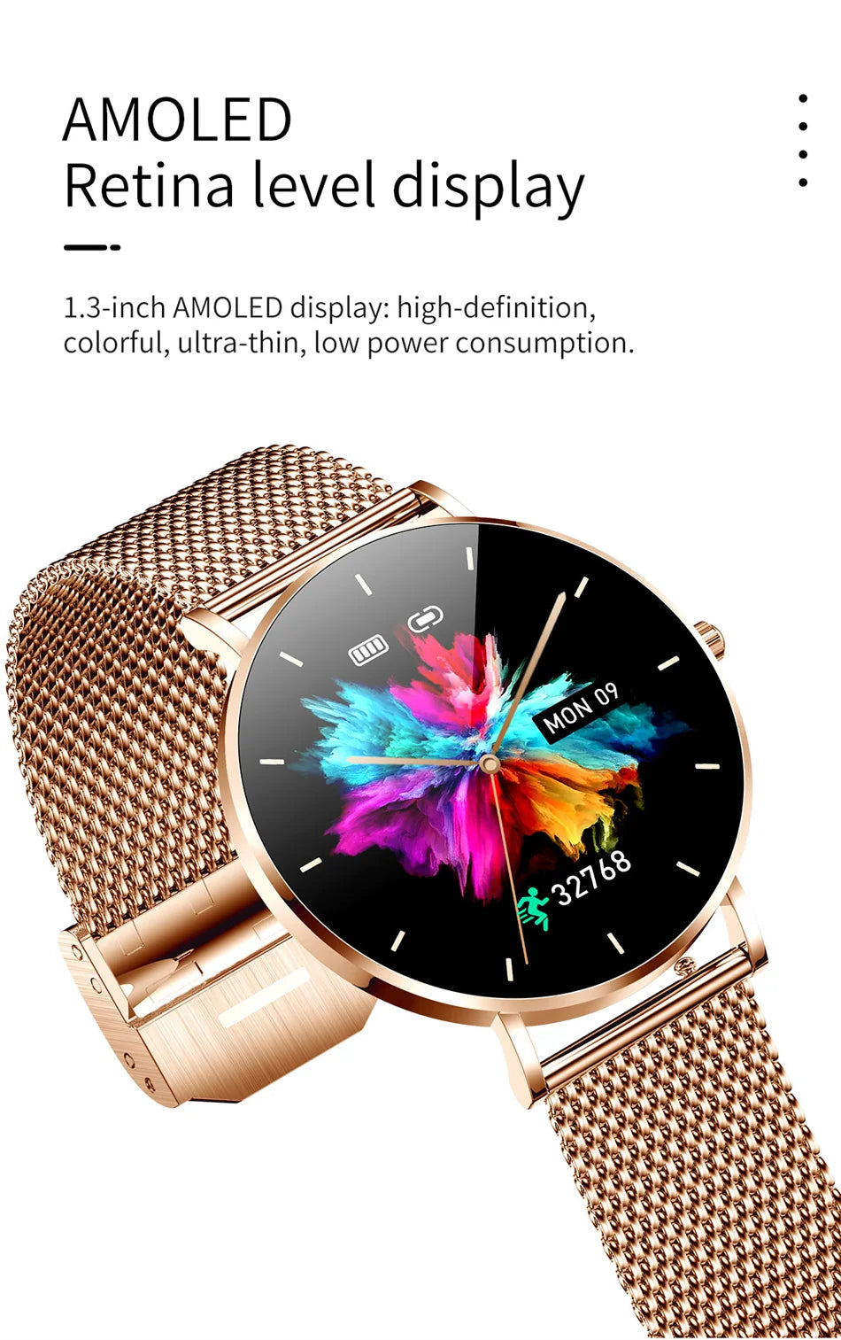 LIGE 2024 AMOLED Smart Watch Women Call Remind Ladies Physiologic Function Clock Sport Bracelet Waterproof Smartwatch For Men