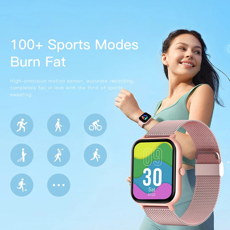 2024 New For Xiaomi Bluetooth Call Smart Watch Women Men Heart Rate Blood Oxygen Voice Assistant 100+Sports Ladies Smartwatch