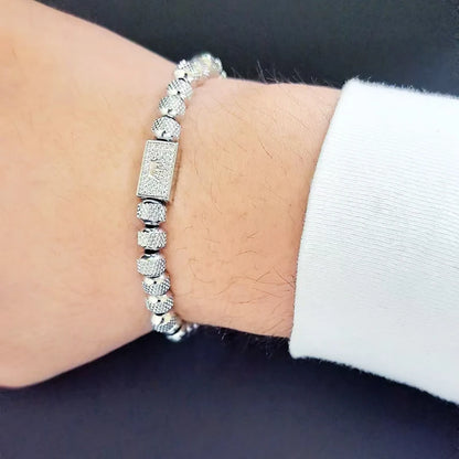 Luxury Stainless Steel Beads Crown Charms Man Bracelets Handmade Jewelry Gift