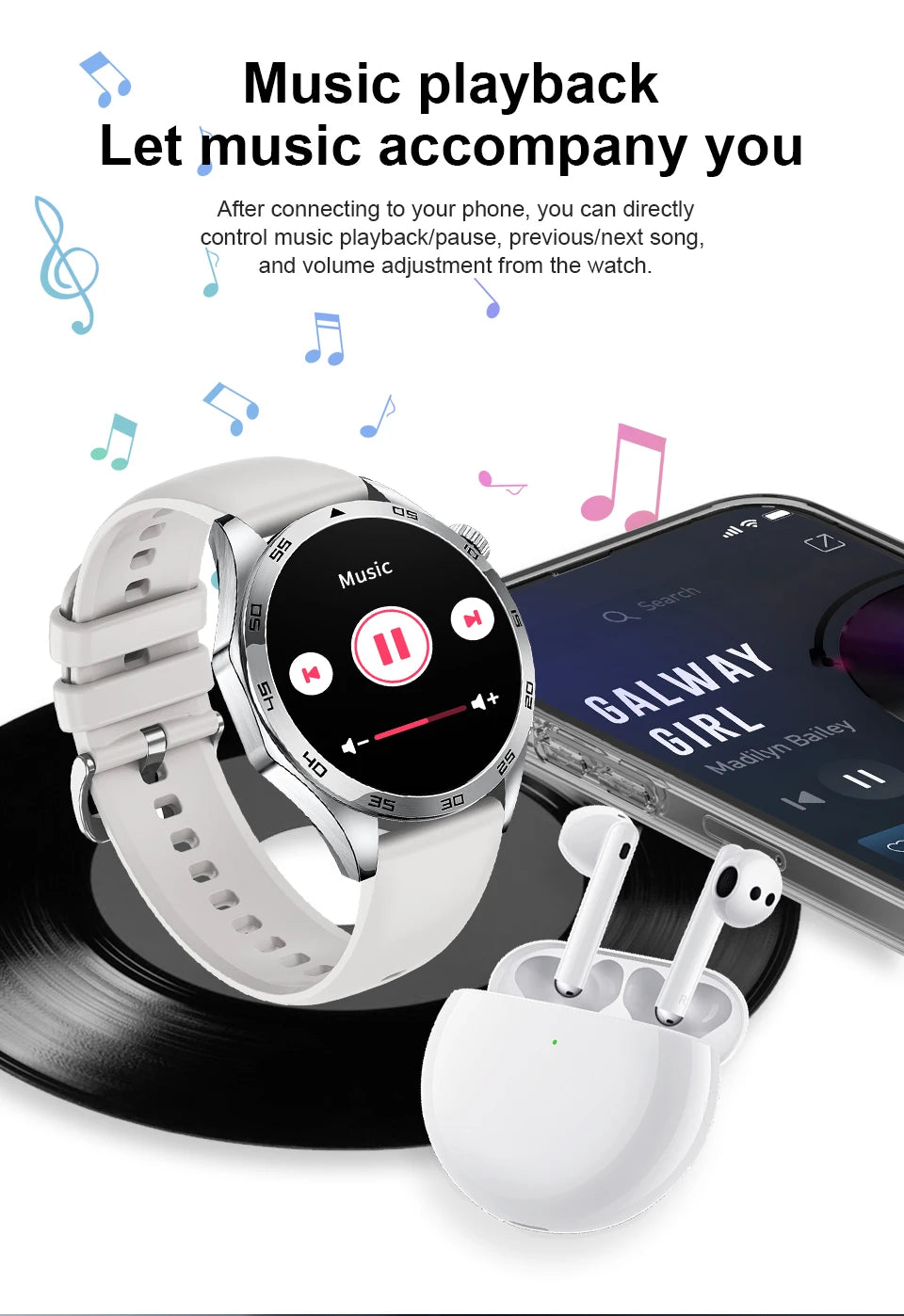 LIGE Wireless earphones ECG+PPG Smart Watch Blood Lipid Uric Acid Monitor Health Smartwatch Bluetooth Call Waterproof Watch Men