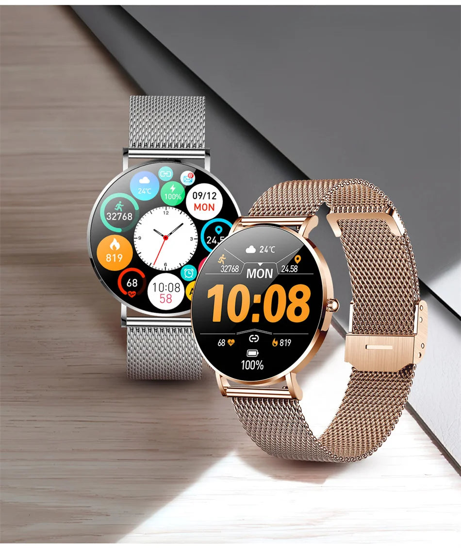 LIGE 2024 AMOLED Smart Watch Women Call Remind Ladies Physiologic Function Clock Sport Bracelet Waterproof Smartwatch For Men