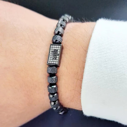 Luxury Stainless Steel Beads Crown Charms Man Bracelets Handmade Jewelry Gift