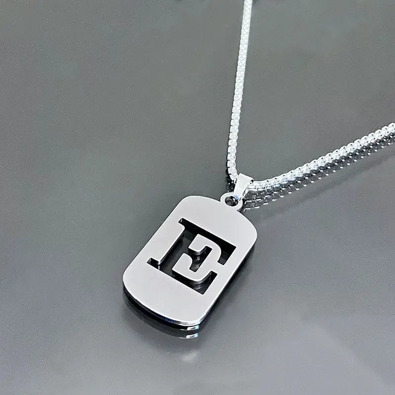 Fashion Punk Initial Tag Letter Stainless Steel Pendant Necklaces For Men Women Wholesale Jewelry lot