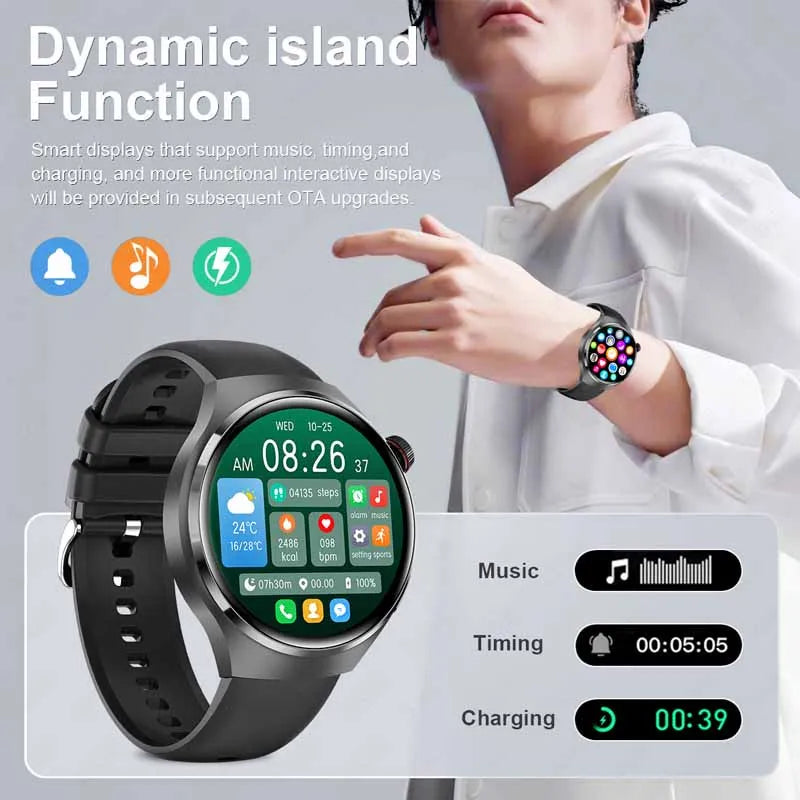 LIGE Wireless earphones ECG+PPG Smart Watch Blood Lipid Uric Acid Monitor Health Smartwatch Bluetooth Call Waterproof Watch Men