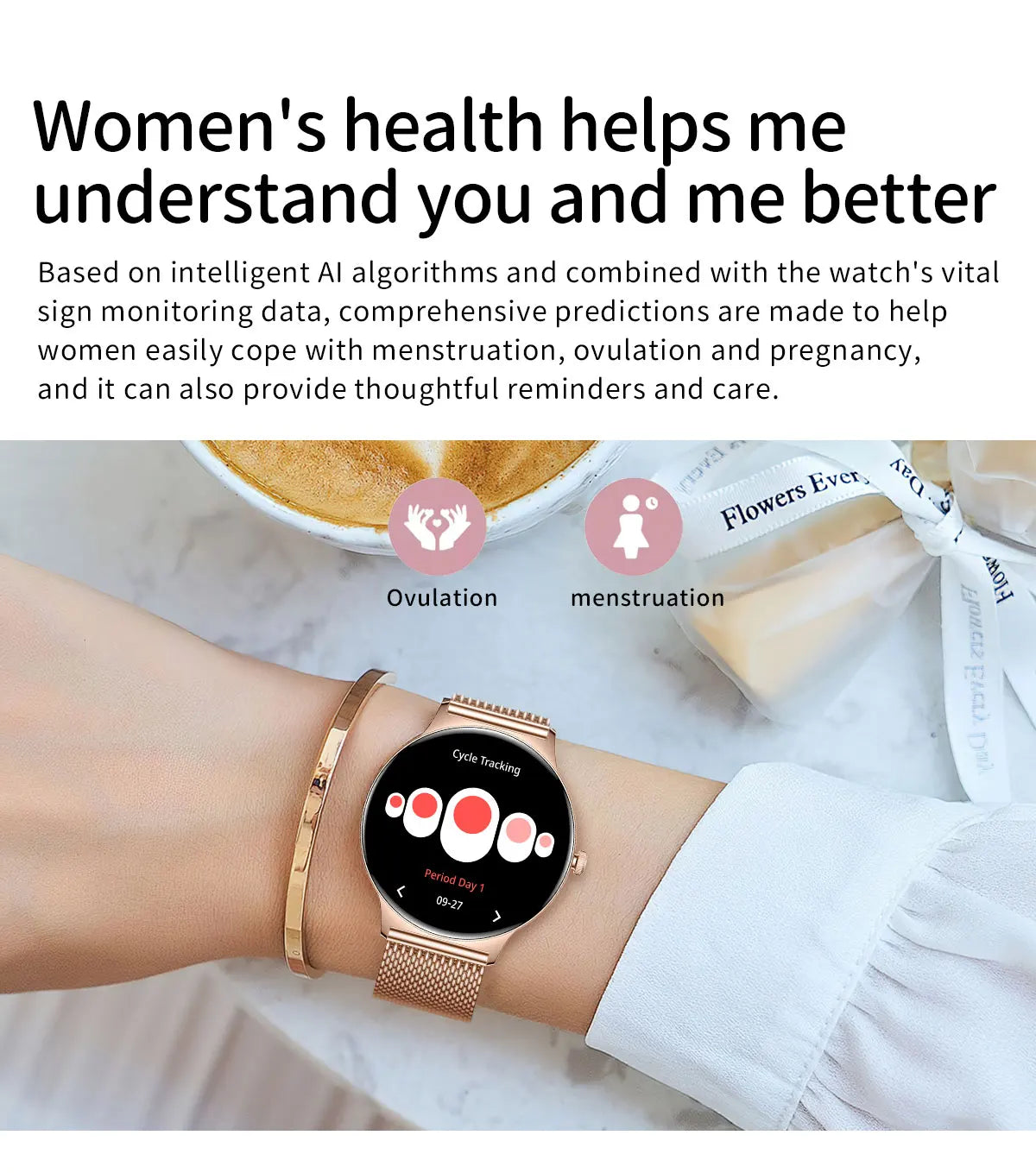 2024 New Ultra-thin Durable GPS Smart Watch Women 466*466 Screen Heart rate Blood Pressure Bluetooth Call Health Smartwatch Lady