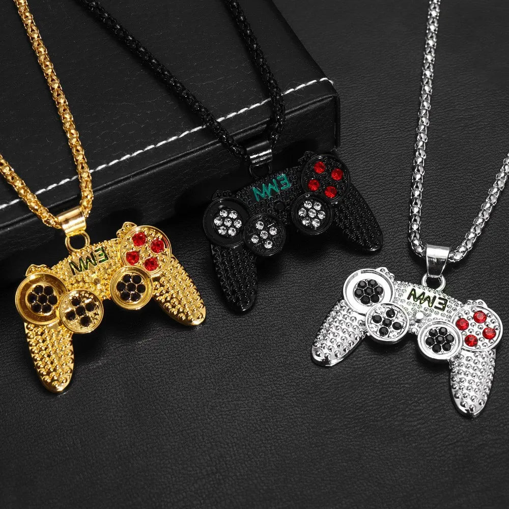 RAKOL Trendy Gamepad Lightning Stainless Steel Necklaces For Women Men Gold Color Metal Necklace Party Everyday Jewelry