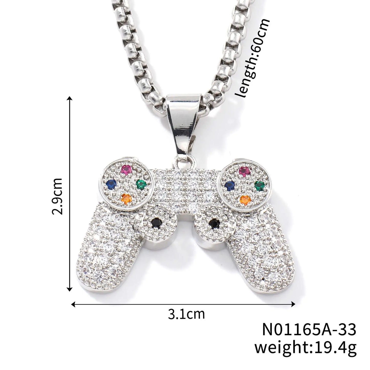 RAKOL Trendy Gamepad Lightning Stainless Steel Necklaces For Women Men Gold Color Metal Necklace Party Everyday Jewelry